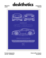 Nissan GTR Nismo Blueprint Line Art Poster