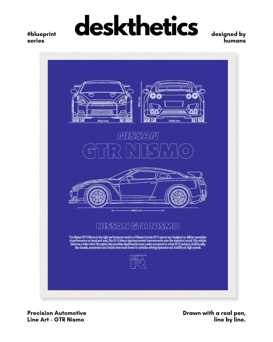 Nissan GTR Nismo Blueprint Line Art Poster