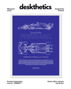 Ferrari F1 Blueprint Line Art Poster