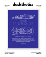 Ferrari F1 Blueprint Line Art Poster