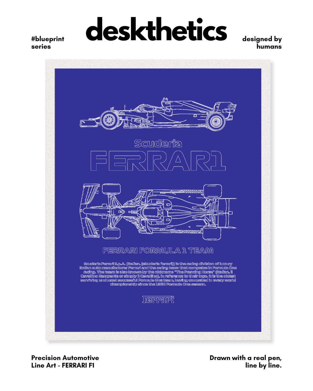 Ferrari F1 Blueprint Line Art Poster