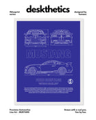Ford Mustang Blueprint Line Art Poster