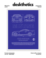 Ford Mustang Blueprint Line Art Poster