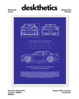 Dodge Demon Blueprint Line Art Poster