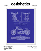 Harley Davidson Softail FXDR Blueprint Line Art Poster - Bike Poster