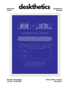 F1 - 16 Leclerc Blueprint Line Art Poster