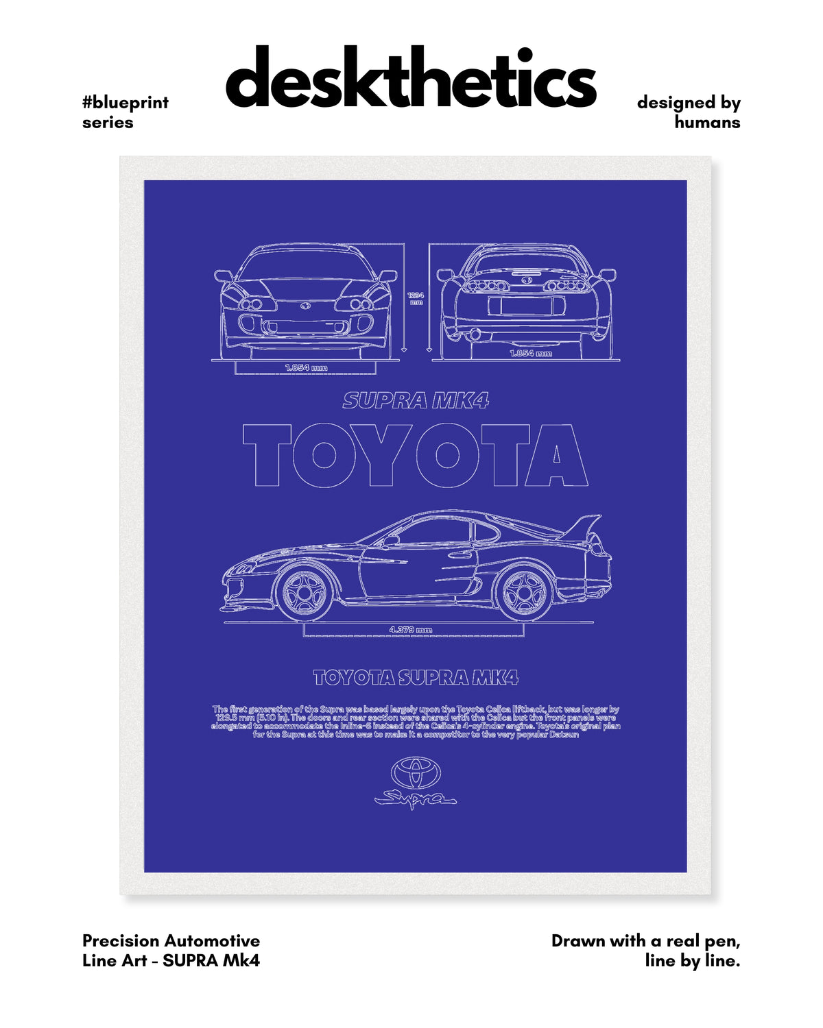 Supra Mk4 Blueprint Line Art Poster