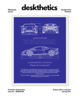 Lamborghini Huracan Blueprint Line Art Poster