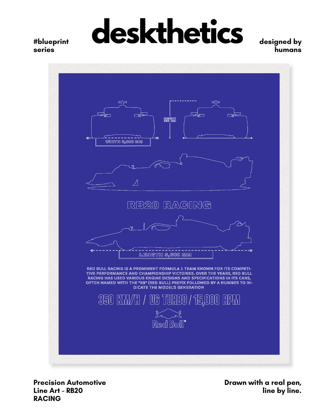 F1 - RB20 Racing Blueprint Line Art Poster