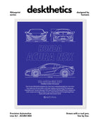Honda Acura NSX Blueprint Line Art Poster