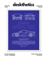 Honda Acura NSX Blueprint Line Art Poster