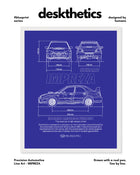 Impreza Blueprint Line Art Poster