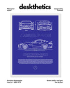 Mercedes AMG GTR Blueprint Line Art Poster