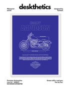 Harley Davidson Sportster Blueprint Line Art Poster - Bike Poster