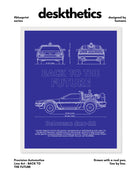 Back To The Future DeLorean Blueprint Line Art Poster