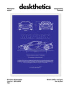 Mclaren 720 Blueprint Line Art Poster