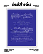 Dodge Charger Blueprint Line Art Poster