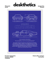 Dodge Charger Blueprint Line Art Poster