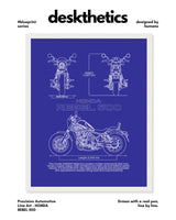 Honda Rebel 500 Blueprint Line Art Poster - Bike Poster
