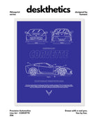 Corvette Z06 Blueprint Line Art Poster