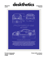 Porsche GT3RS Blueprint Line Art Poster