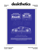 Audi R8 Blueprint Line Art Poster