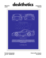 Mazda RX-7 Blueprint Line Art Poster