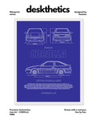 Corolla AE86 Blueprint Line Art Poster