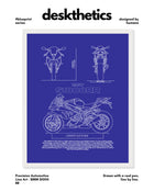 BMW S1000RR Blueprint Line Art Poster - Bike Poster