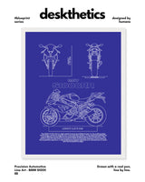 BMW S1000RR Blueprint Line Art Poster - Bike Poster