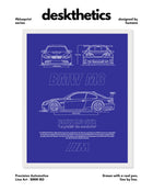BMW M3 Blueprint Line Art Poster