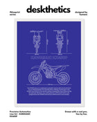 Kawasaki KX450F Blueprint Line Art Poster - Bike Poster