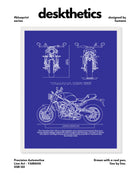 Yamaha XSR 155 Blueprint Line Art Poster - Bike Poster