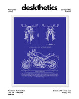 Yamaha XSR 155 Blueprint Line Art Poster - Bike Poster