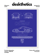 Porsche Cayman Blueprint Line Art Poster
