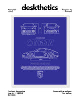 Porsche Cayman Blueprint Line Art Poster