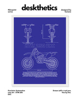 KTM 250 EXC Blueprint Line Art Poster - Bike Poster