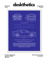 Dodge Hellcat Blueprint Line Art Poster