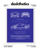 Lamborghini Urus Blueprint Line Art Poster