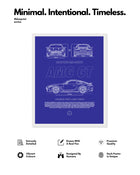 Mercedes AMG GT Blueprint Line Art Poster