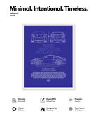 Nissan 350z Blueprint Line Art Poster