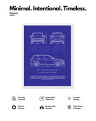 Volkswagen Golf GTI Blueprint Line Art Poster