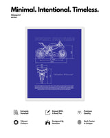 Ducati Panigale Blueprint Line Art Poster - Bike Poster
