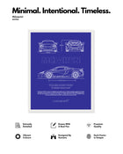 Mclaren 720 Blueprint Line Art Poster