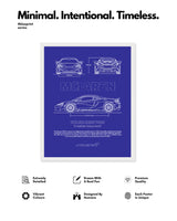 Mclaren 720 Blueprint Line Art Poster