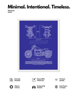 Harley Davidson Softail FXDR Blueprint Line Art Poster - Bike Poster