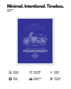 Harley Davidson Sportster Blueprint Line Art Poster - Bike Poster