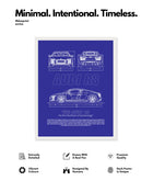 Audi R8 Blueprint Line Art Poster