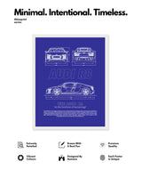 Audi R8 Blueprint Line Art Poster