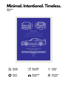 Nissan Skyline Blueprint Line Art Poster